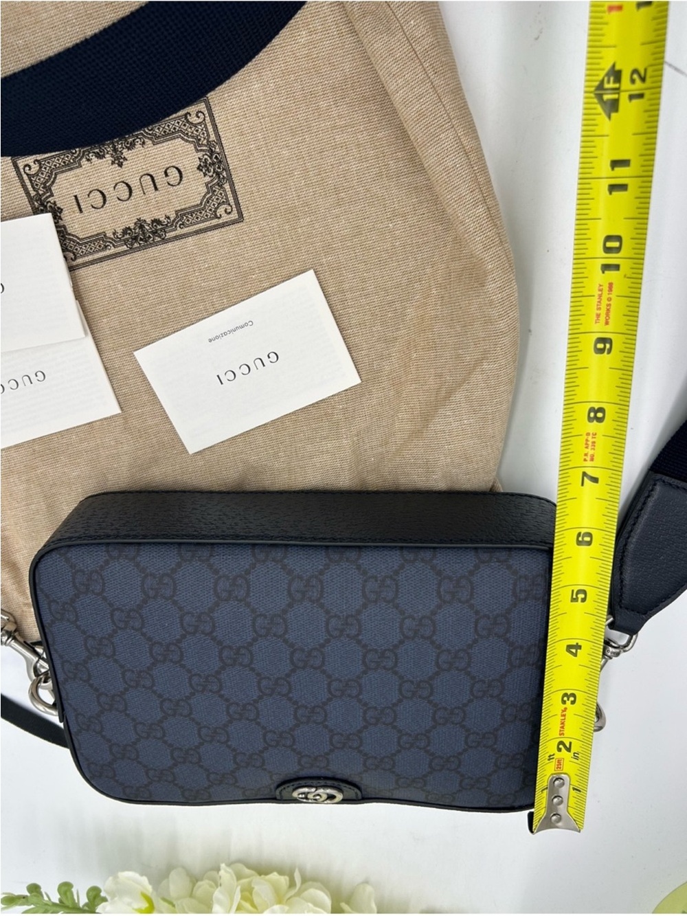 Unisex Gucci black/Navy GG Ophelia Supreme Camera Bag - Picture 6 of 11